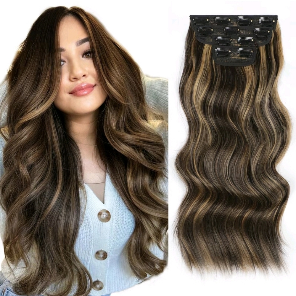 extensiones de cabello ondulado con clip